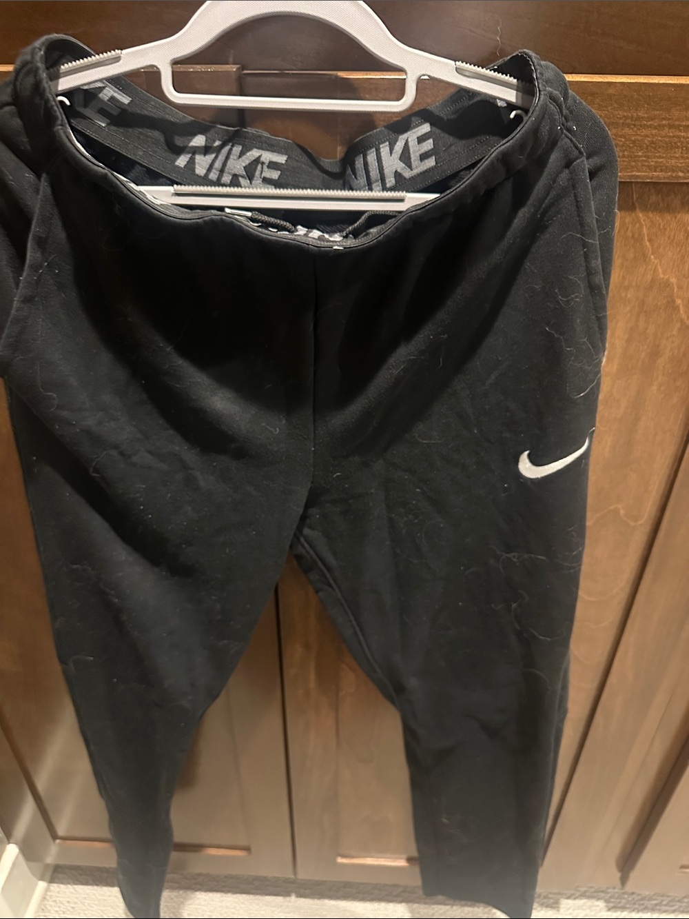 Nike Black Joggers with White Swoosh